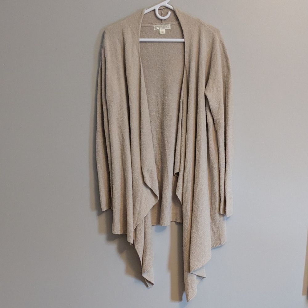 Barefoot Dreams Beige Oatmeal Soft Cozychic Lite Knit Wrap Cardigan Womens L/XL